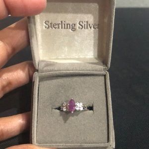 Sterling silver purple stone ring